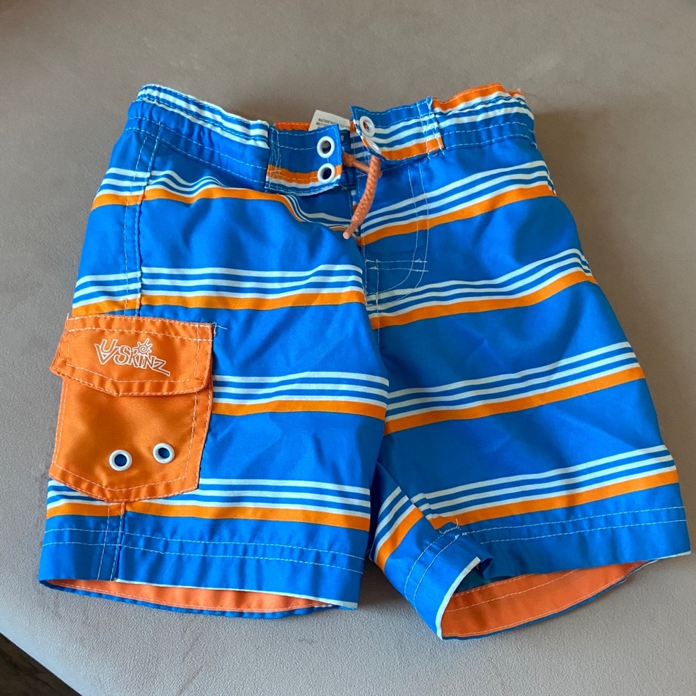 UV Skinz Blue and Orange Swim Trunks 12-18 mos